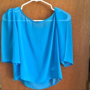 Turquoise sheer blouse perfect for summer spring